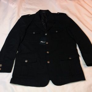 Military Style Wool Blend Jacket